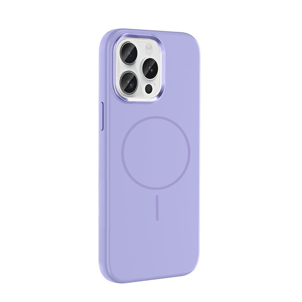 Apple iPhone 15 Pro Max Kılıf M-Safe Şarj Özellikli Metal Kamera Çerçeveli Zore Edi Silikon Kapak