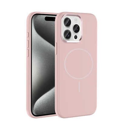 Apple iPhone 15 Pro Max Kılıf M-Safe Şarj Özellikli Metal Kamera Çerçeveli Zore Edi Silikon Kapak