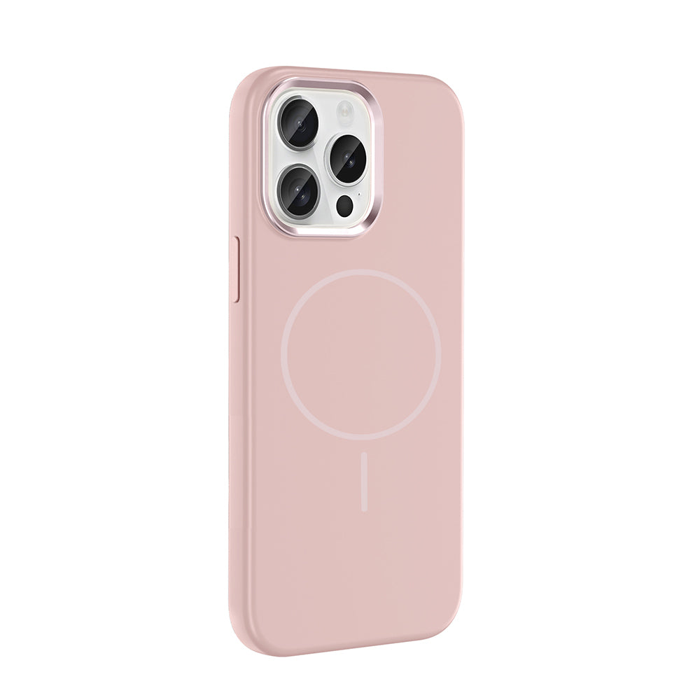 Apple iPhone 15 Pro Max Kılıf M-Safe Şarj Özellikli Metal Kamera Çerçeveli Zore Edi Silikon Kapak