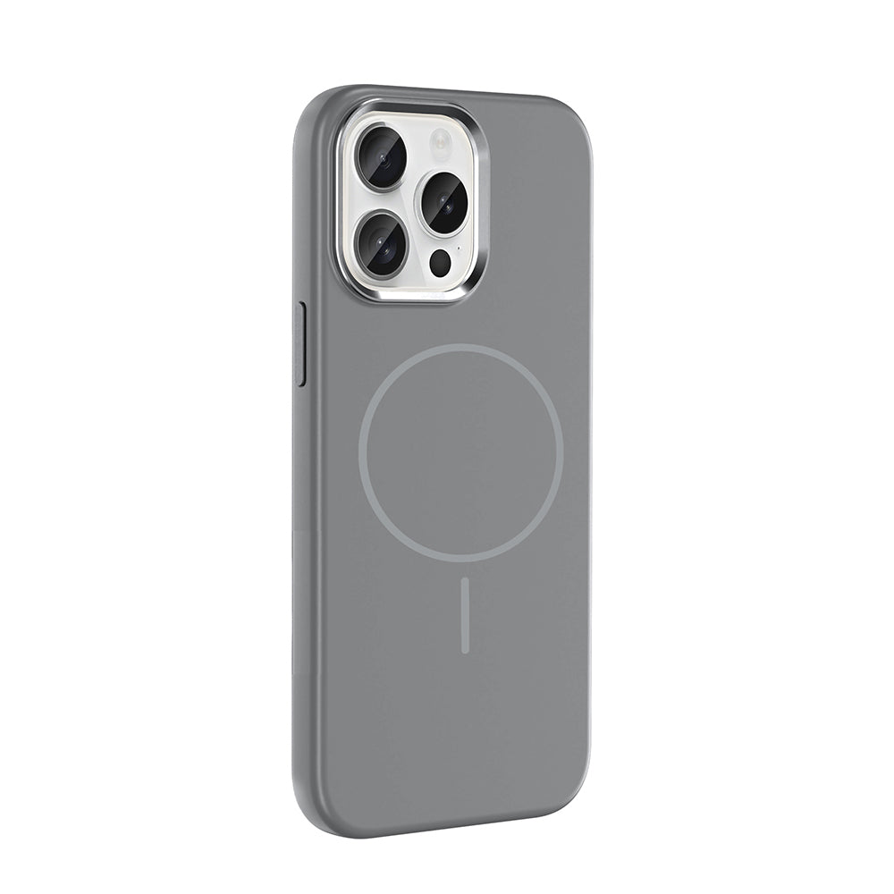 Apple iPhone 15 Pro Max Kılıf M-Safe Şarj Özellikli Metal Kamera Çerçeveli Zore Edi Silikon Kapak