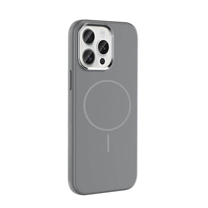 Apple iPhone 15 Pro Max Kılıf M-Safe Şarj Özellikli Metal Kamera Çerçeveli Zore Edi Silikon Kapak