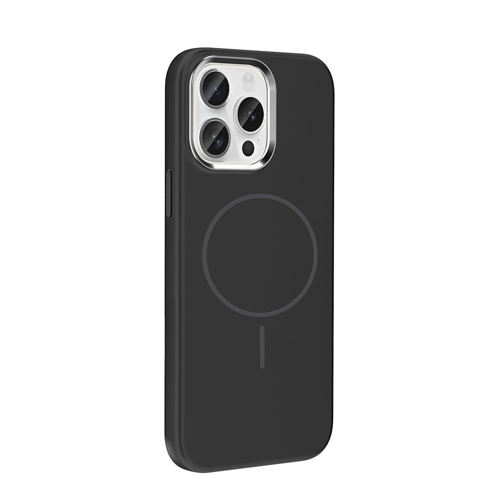 Apple iPhone 15 Pro Max Kılıf M-Safe Şarj Özellikli Metal Kamera Çerçeveli Zore Edi Silikon Kapak