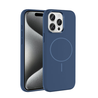 Apple iPhone 15 Pro Max Kılıf M-Safe Şarj Özellikli Metal Kamera Çerçeveli Zore Edi Silikon Kapak