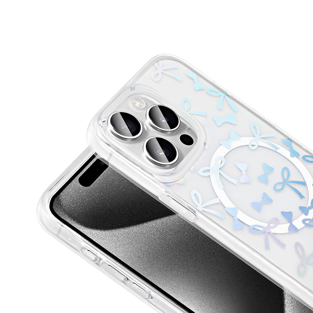 Apple iPhone 15 Pro Max Kılıf M-Safe Şarj Özellikli Şeffaf Zore Folk Sert Kapak
