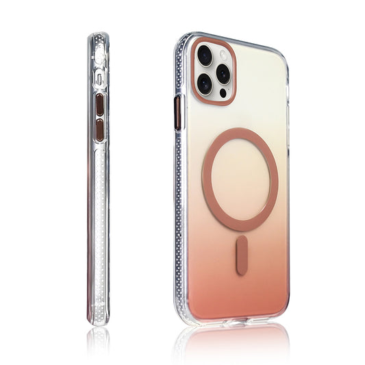 Apple iPhone 15 Pro Max Kılıf M-safe Şarj Özellikli Transparan Renk Geçişli Zore Toros Kapak