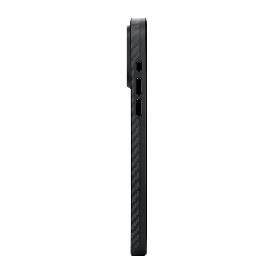 iPhone 15 Pro Max Kılıf M-safe Şarj Özellikli 1500D Aramid Fiber Pitaka Military-Grade Classic Serisi Black-Grey Twill Kapak