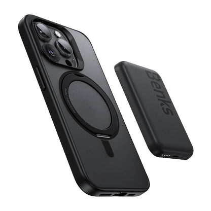 iPhone 15 Pro Max Kılıf M-safe Şarj Özellikli 360° Dönebilen Benks Pop Stand Kapak