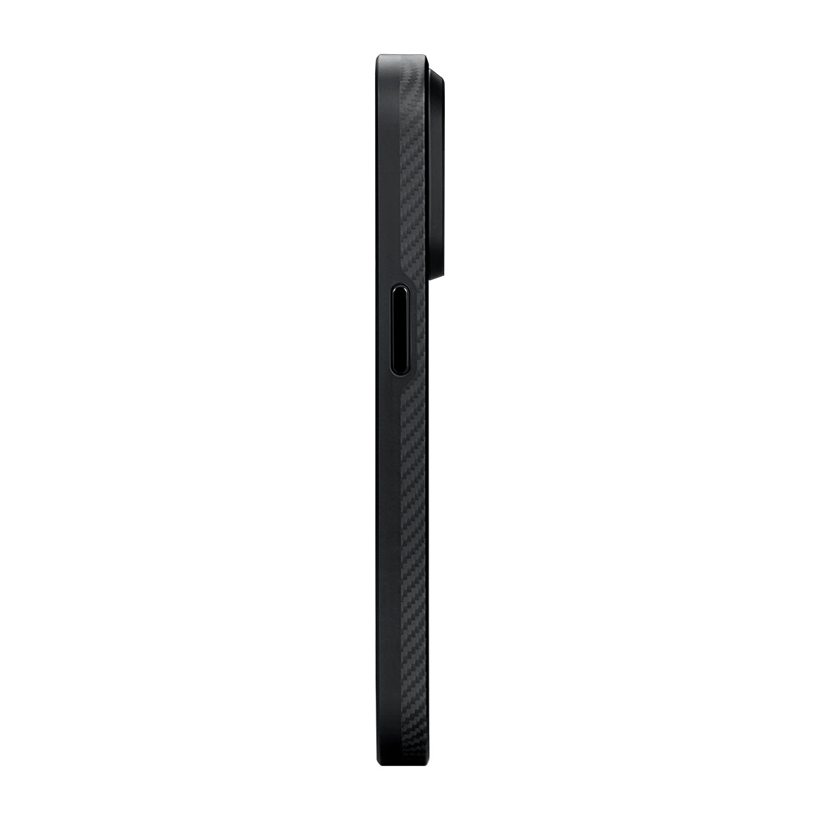 iPhone 15 Pro Max Kılıf M-safe Şarj Özellikli 600D Aramid Fiber Pitaka Military-Grade Classic Serisi Black-Grey Twill Kapak