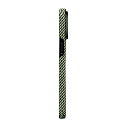 iPhone 15 Pro Max Kılıf M-safe Şarj Özellikli 600D Aramid Fiber Pitaka Tactile Woven Orchestra Serisi Overture Kapak