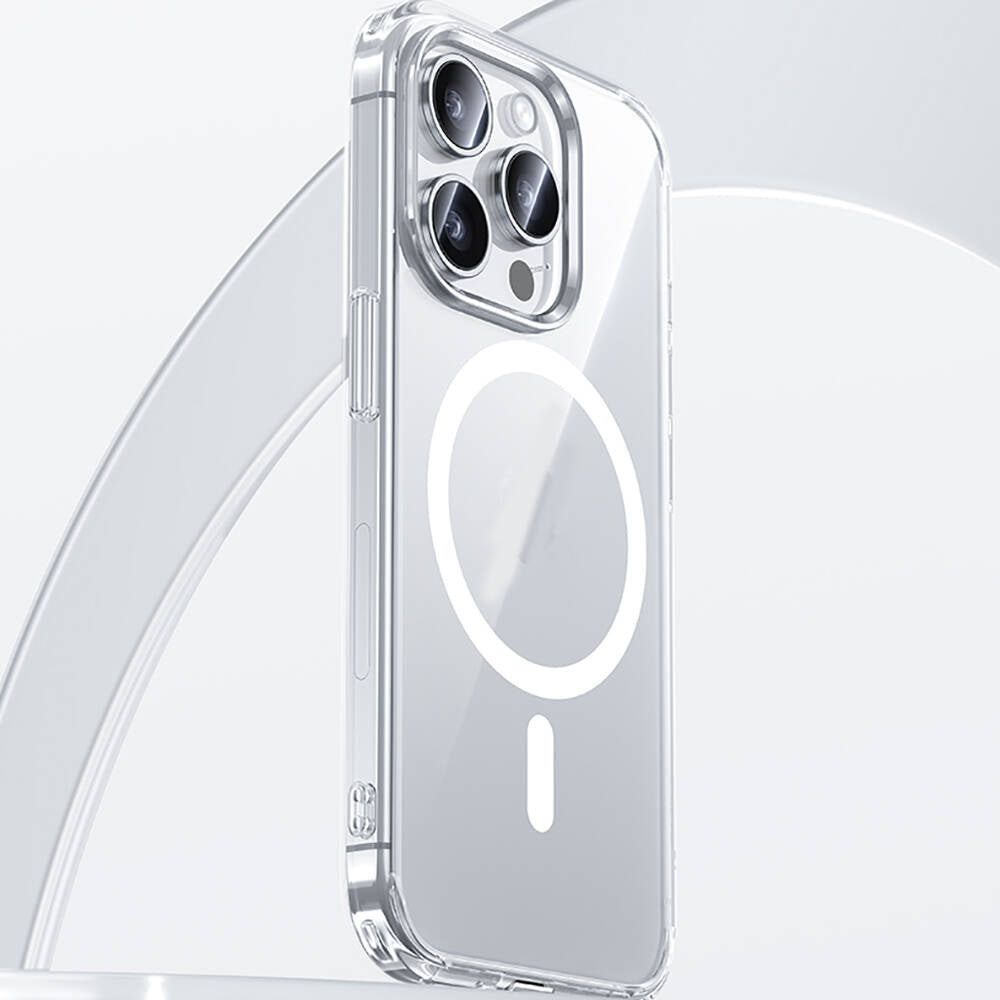 iPhone 15 Pro Max Kılıf M-safe Şarj Özellikli Airbagli Şeffaf Benks LucentPro Serisi Kapak
