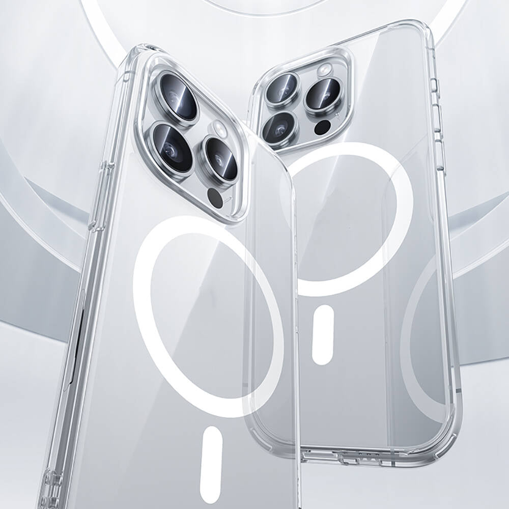 iPhone 15 Pro Max Kılıf M-safe Şarj Özellikli Airbagli Şeffaf Benks LucentPro Serisi Kapak