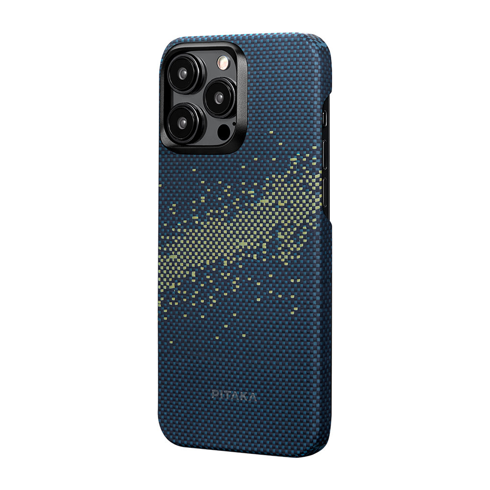 iPhone 15 Pro Max Kılıf M-safe Şarj Özellikli Aramid Fiber Pitaka Tactile Woven Starpeak Serisi Milky Way Galaxy Kapak