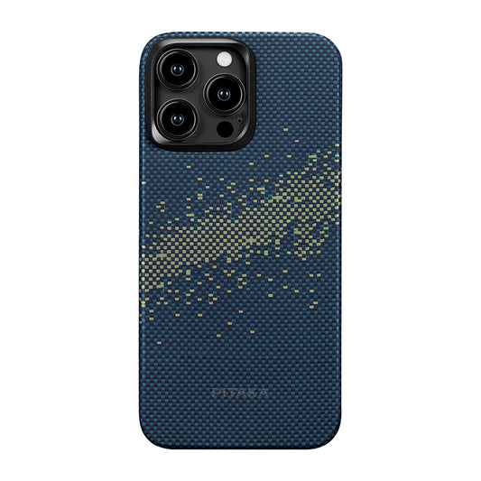iPhone 15 Pro Max Kılıf M-safe Şarj Özellikli Aramid Fiber Pitaka Tactile Woven Starpeak Serisi Milky Way Galaxy Kapak