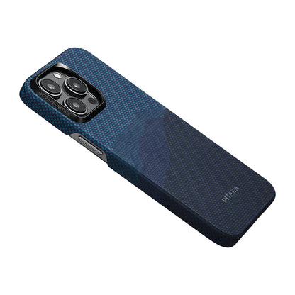 iPhone 15 Pro Max Kılıf M-safe Şarj Özellikli Aramid Fiber Pitaka Tactile Woven Starpeak Serisi Over The Horizon Kapak