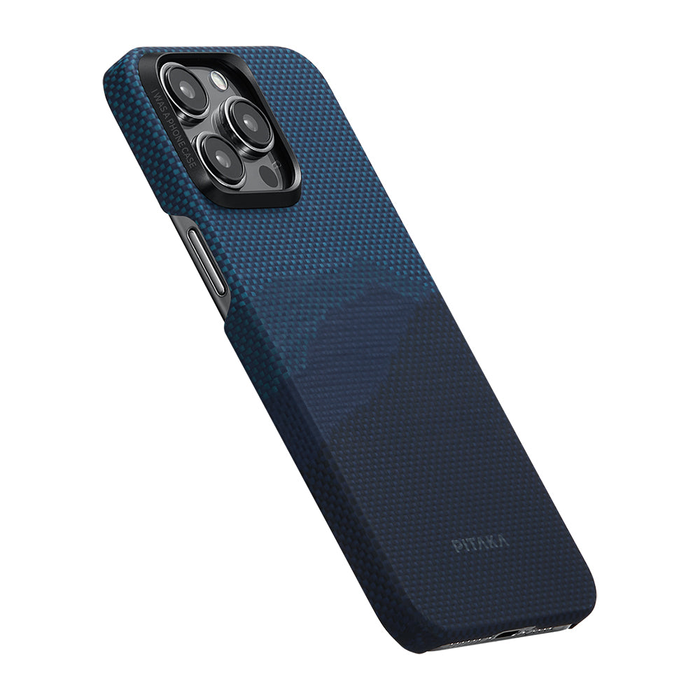 iPhone 15 Pro Max Kılıf M-safe Şarj Özellikli Aramid Fiber Pitaka Tactile Woven Starpeak Serisi Over The Horizon Kapak