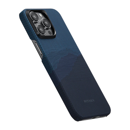 iPhone 15 Pro Max Kılıf M-safe Şarj Özellikli Aramid Fiber Pitaka Tactile Woven Starpeak Serisi Over The Horizon Kapak