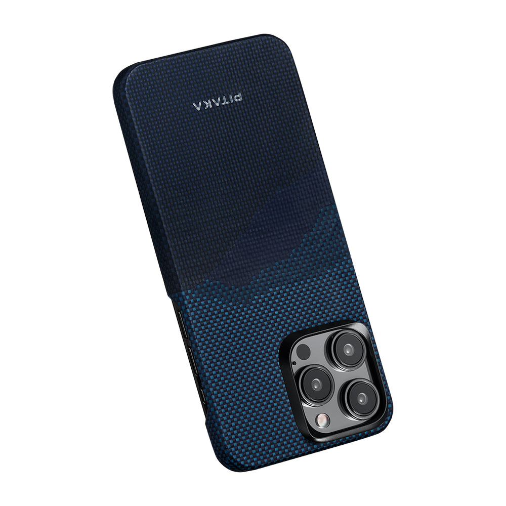 iPhone 15 Pro Max Kılıf M-safe Şarj Özellikli Aramid Fiber Pitaka Tactile Woven Starpeak Serisi Over The Horizon Kapak