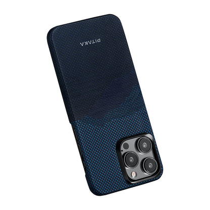 iPhone 15 Pro Max Kılıf M-safe Şarj Özellikli Aramid Fiber Pitaka Tactile Woven Starpeak Serisi Over The Horizon Kapak