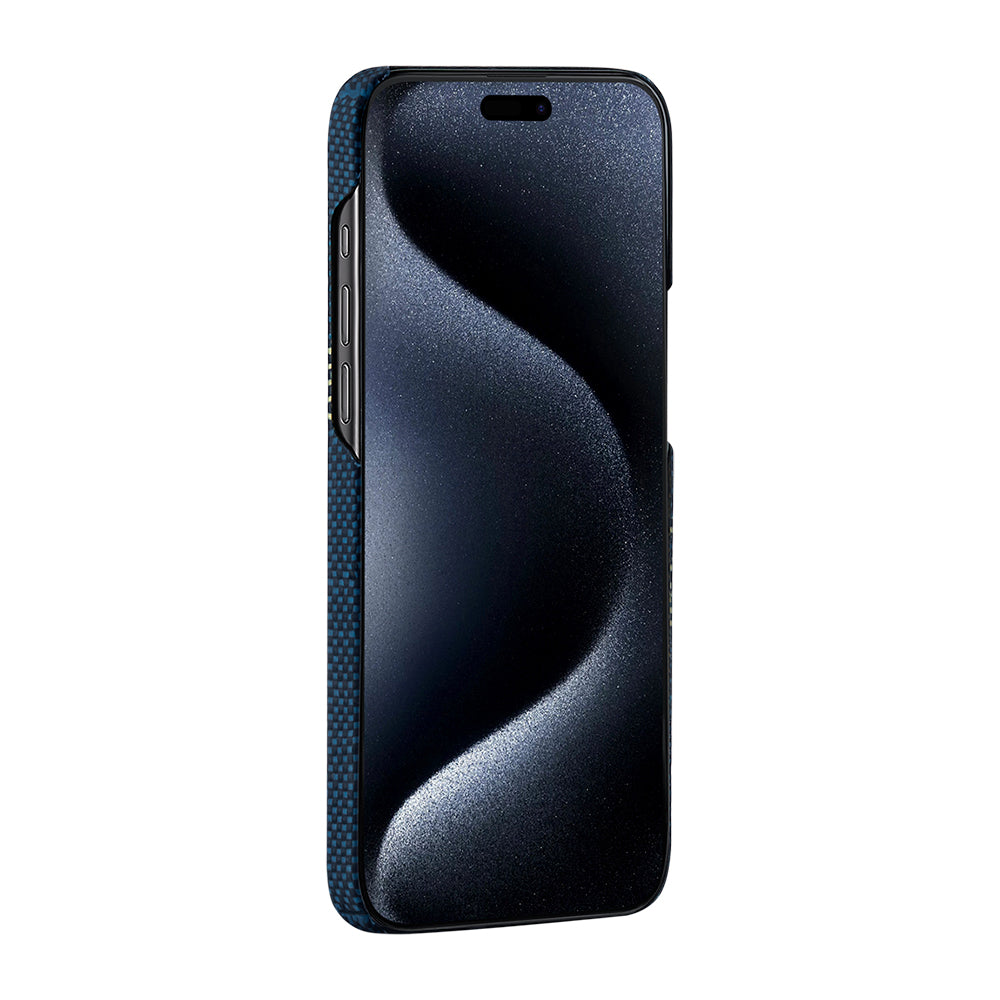 iPhone 15 Pro Max Kılıf M-safe Şarj Özellikli Aramid Fiber Pitaka Tactile Woven Starpeak Serisi Over The Horizon Kapak