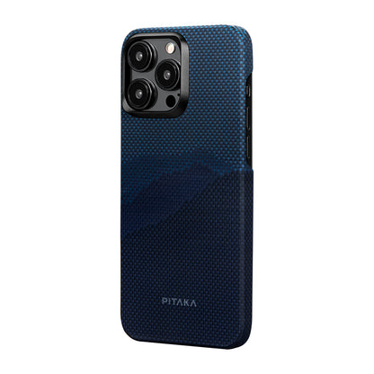 iPhone 15 Pro Max Kılıf M-safe Şarj Özellikli Aramid Fiber Pitaka Tactile Woven Starpeak Serisi Over The Horizon Kapak