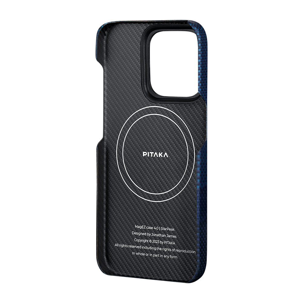 iPhone 15 Pro Max Kılıf M-safe Şarj Özellikli Aramid Fiber Pitaka Tactile Woven Starpeak Serisi Over The Horizon Kapak