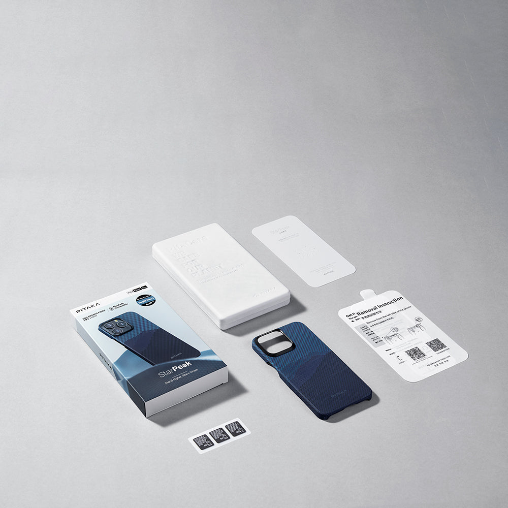 iPhone 15 Pro Max Kılıf M-safe Şarj Özellikli Aramid Fiber Pitaka Tactile Woven Starpeak Serisi Over The Horizon Kapak