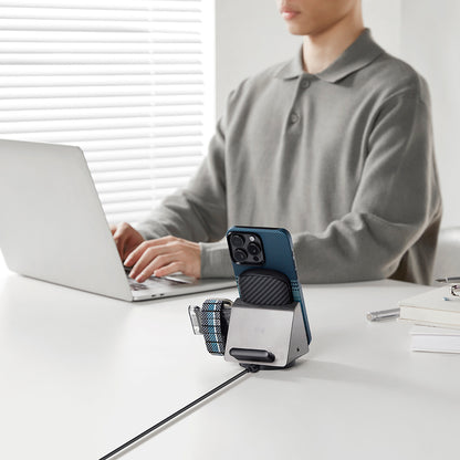 iPhone 15 Pro Max Kılıf M-safe Şarj Özellikli Aramid Fiber Pitaka Tactile Woven Sunset-Moonrise Serisi Moonrise Kapak