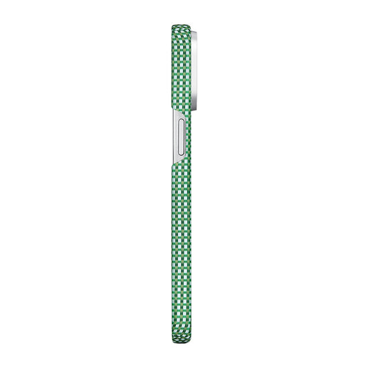 iPhone 15 Pro Max Kılıf M-safe Şarj Özellikli Aramid Fiber Pitaka Ultra-Slim Classic Serisi Forest Green Kapak
