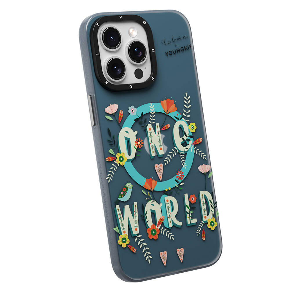 iPhone 15 Pro Max Kılıf M-safe Şarj Özellikli Bee Brown Tasarımlı Youngkit Colorful Life Serisi Kapak