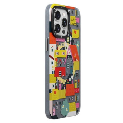 iPhone 15 Pro Max Kılıf M-safe Şarj Özellikli Bee Brown Tasarımlı Youngkit Colorful Life Serisi Kapak