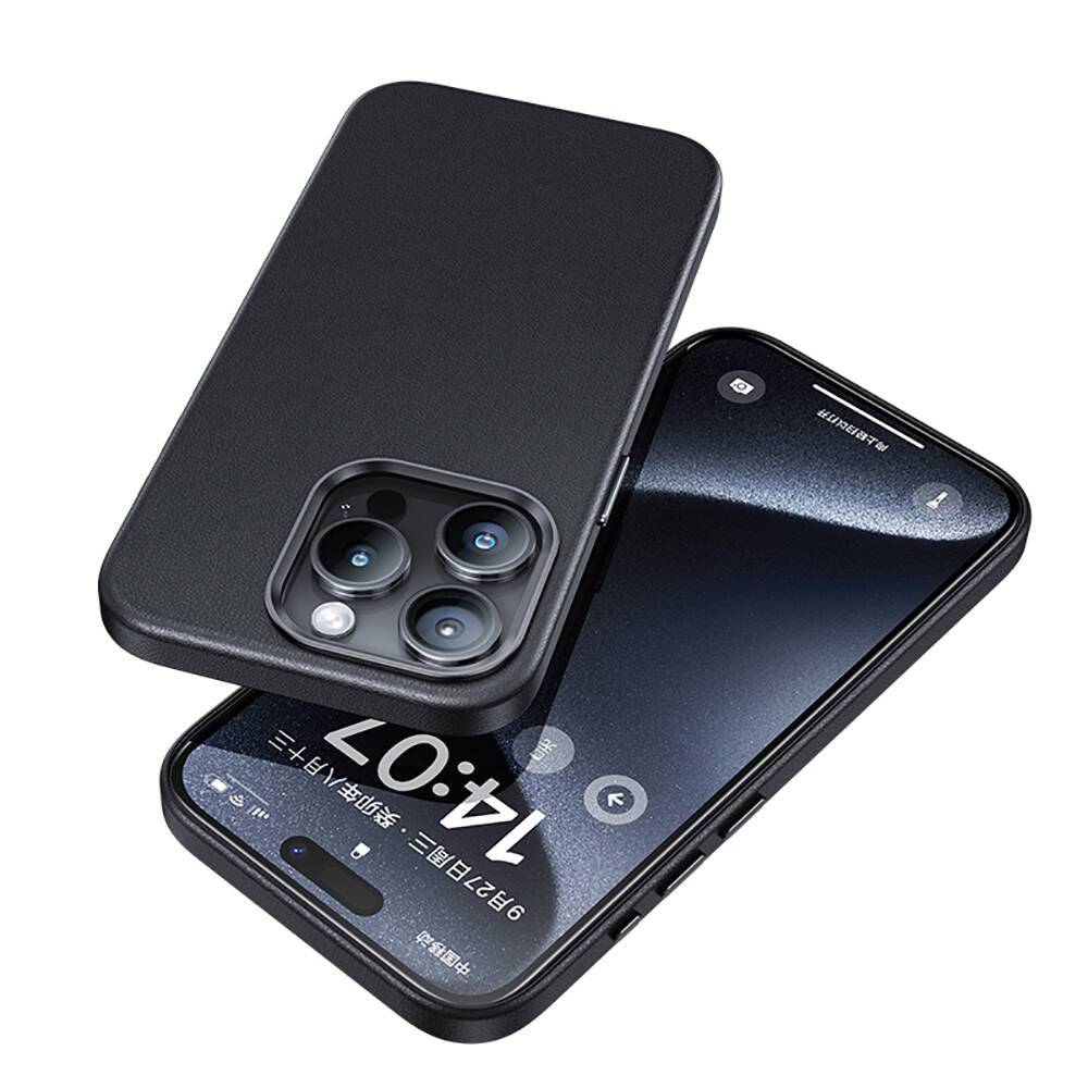 Apple iPhone 15 Pro Max Kılıf M-safe Şarj Özellikli Benks Vintage Leather Kapak