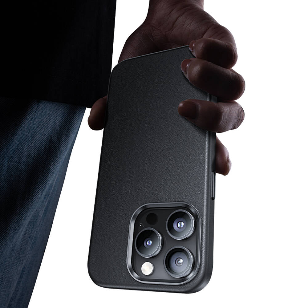 Apple iPhone 15 Pro Max Kılıf M-safe Şarj Özellikli Benks Vintage Leather Kapak