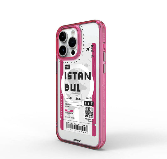 iPhone 15 Pro Max Kılıf M-safe Şarj Özellikli Bilet Desenli Wiwu Turkey B Serisi Kapak