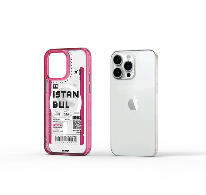 iPhone 15 Pro Max Kılıf M-safe Şarj Özellikli Bilet Desenli Wiwu Turkey B Serisi Kapak