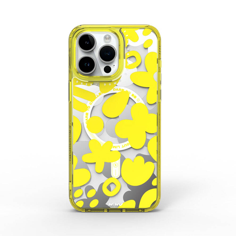 iPhone 15 Pro Max Kılıf M-safe Şarj Özellikli Boya Desenli Wiwu Fluorescent G Serisi Kapak