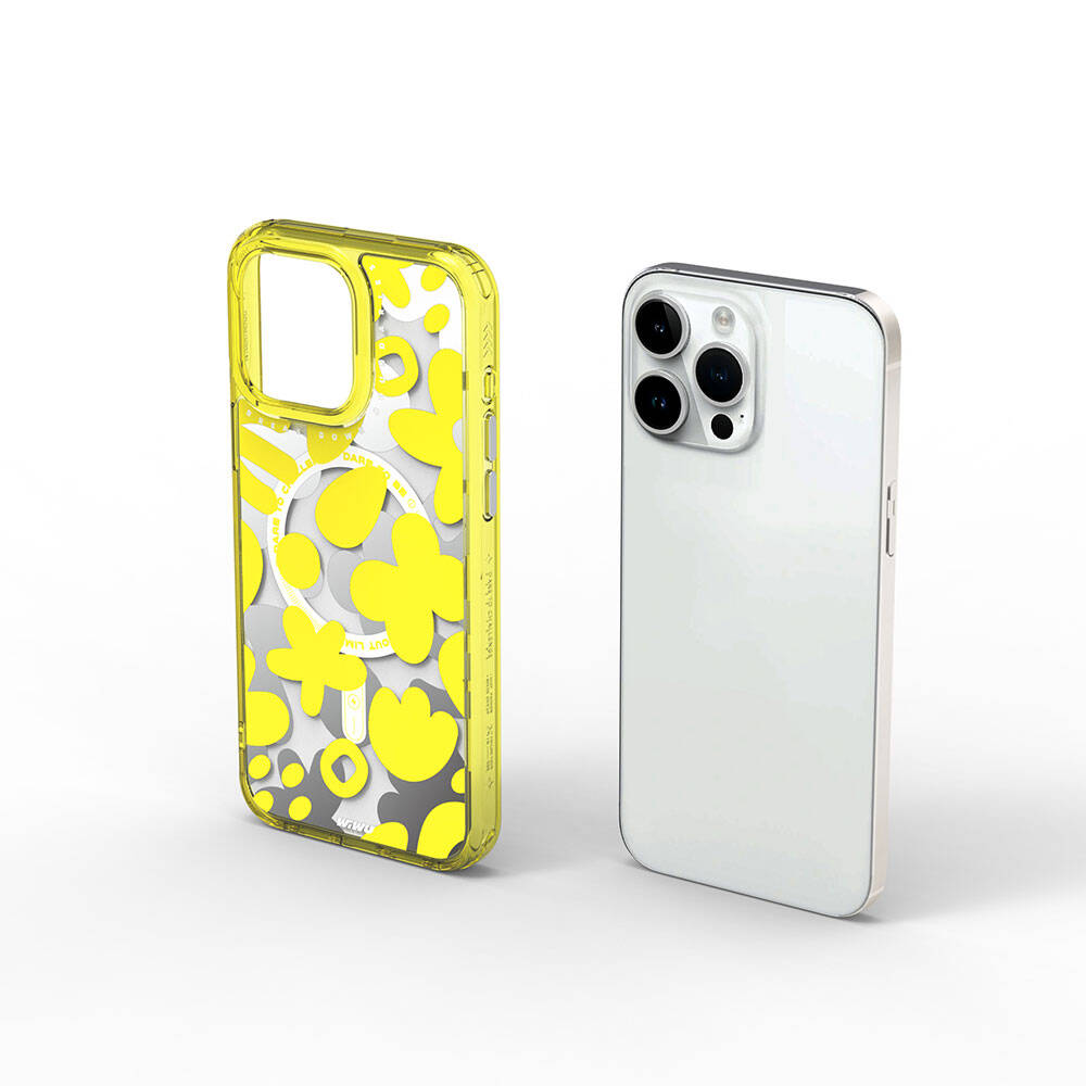 iPhone 15 Pro Max Kılıf M-safe Şarj Özellikli Boya Desenli Wiwu Fluorescent G Serisi Kapak