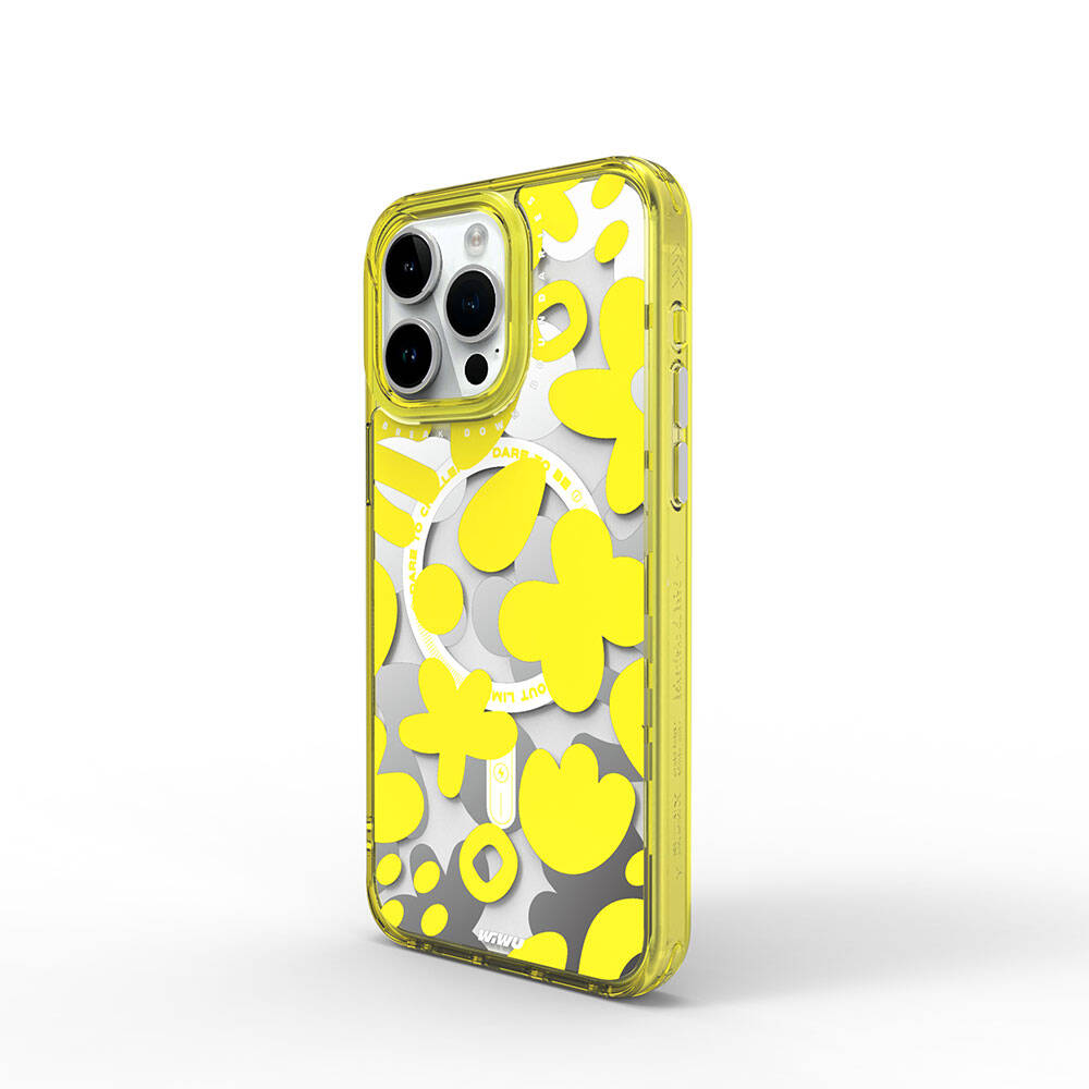 iPhone 15 Pro Max Kılıf M-safe Şarj Özellikli Boya Desenli Wiwu Fluorescent G Serisi Kapak