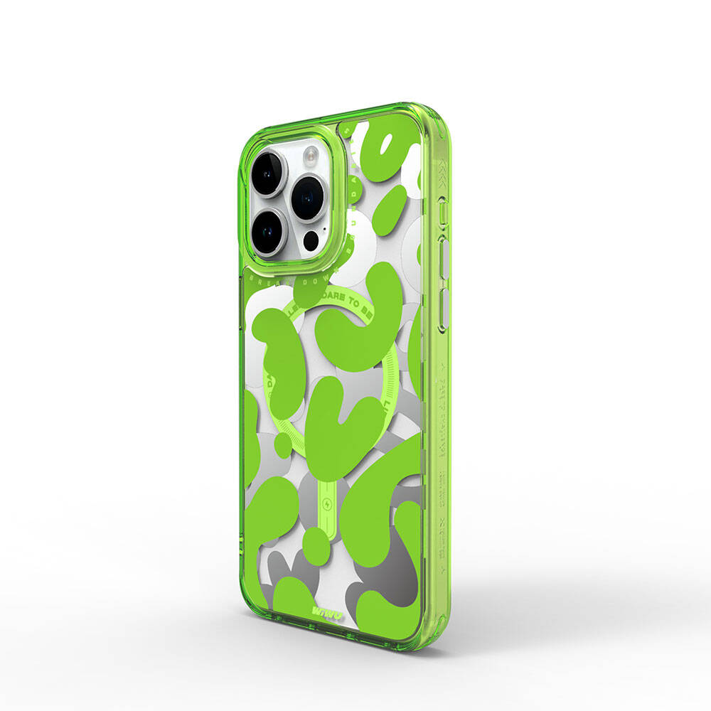 iPhone 15 Pro Max Kılıf M-safe Şarj Özellikli Boya Desenli Wiwu Fluorescent G Serisi Kapak