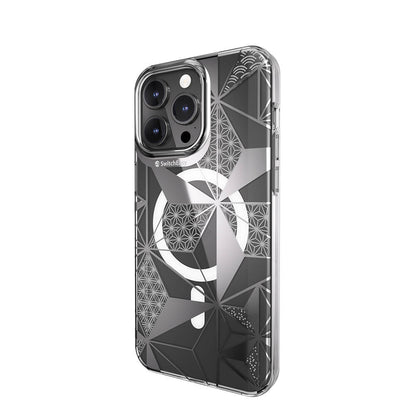 iPhone 15 Pro Max Kılıf M-safe Şarj Özellikli Çift IMD Baskılı Lisanslı Switcheasy Artist-M Asanoha Kapak