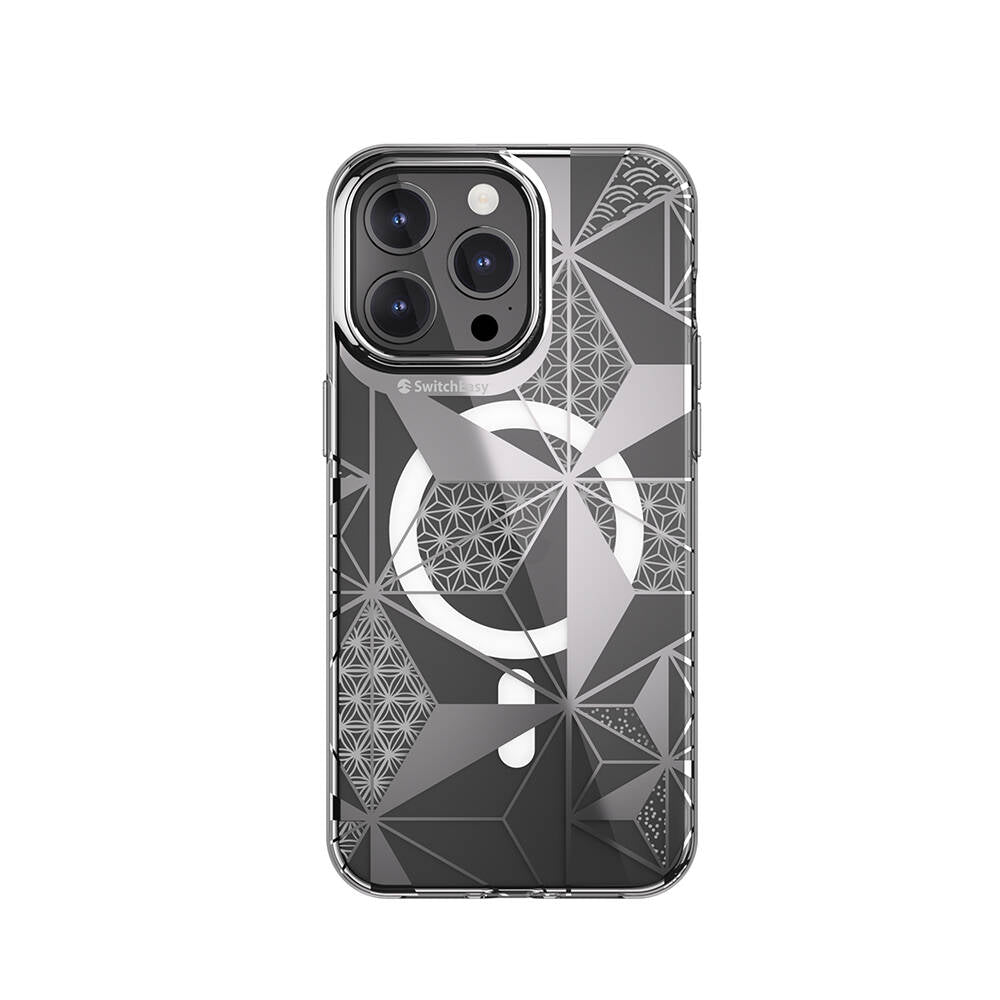 iPhone 15 Pro Max Kılıf M-safe Şarj Özellikli Çift IMD Baskılı Lisanslı Switcheasy Artist-M Asanoha Kapak
