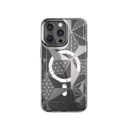 iPhone 15 Pro Max Kılıf M-safe Şarj Özellikli Çift IMD Baskılı Lisanslı Switcheasy Artist-M Asanoha Kapak