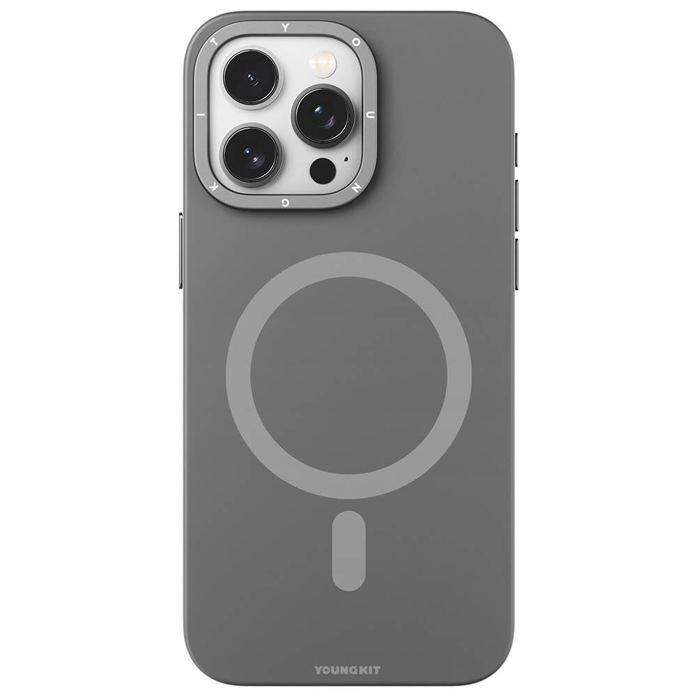 iPhone 15 Pro Max Kılıf M-safe Şarj Özellikli Çizilmeye ve Aşınmaya Dayanıklı Youngkit Velvet Serisi Kapak
