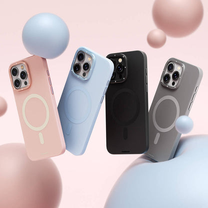iPhone 15 Pro Max Kılıf M-safe Şarj Özellikli Çizilmeye ve Aşınmaya Dayanıklı Youngkit Velvet Serisi Kapak