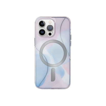 iPhone 15 Pro Max Kılıf M-safe Şarj Özellikli Dalgalı Çizgi Desenli Coehl Palette Kapak