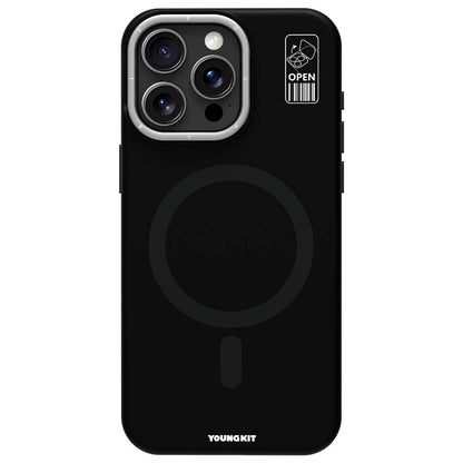 iPhone 15 Pro Max Kılıf M-safe Şarj Özellikli Kamera Standlı Youngkit Bitty Cream Kapak