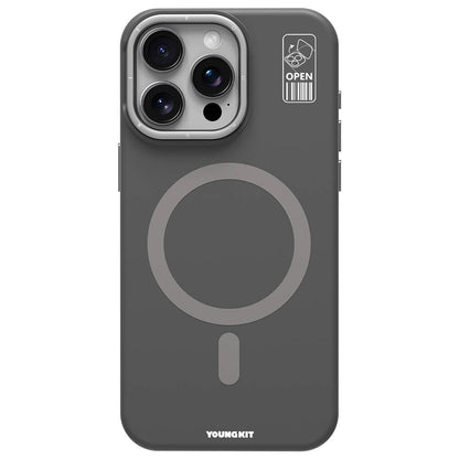 iPhone 15 Pro Max Kılıf M-safe Şarj Özellikli Kamera Standlı Youngkit Bitty Cream Kapak
