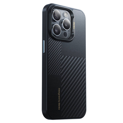 iPhone 15 Pro Max Kılıf M-safe Şarj Özellikli Karbon Fiber Benks Montage Hybrid ArmorPro Kevlar Kapak