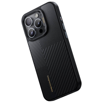 iPhone 15 Pro Max Kılıf M-safe Şarj Özellikli Karbon Fiber Benks Montage Hybrid ArmorPro Kevlar Kapak