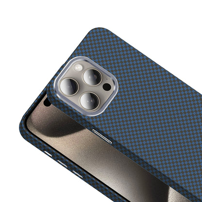 Apple iPhone 15 Pro Max Kılıf M-safe Şarj Özellikli Karbon Fiber Görünümlü Zore Gros Kapak