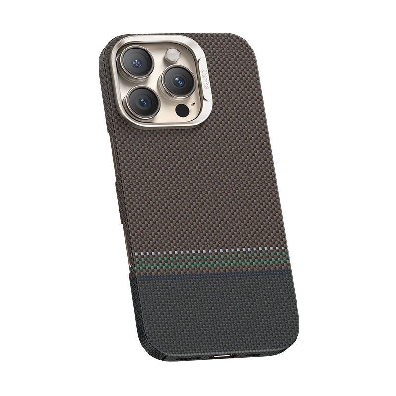 iPhone 15 Pro Max Kılıf M-safe Şarj Özellikli Karbon Fiber Tasarımlı Benks Prestige ArmorAir Kevlar Kapak
